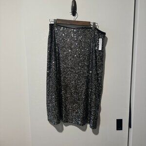 Black-Silver Sequin Skirt